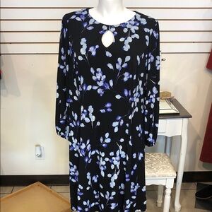 East Adeline Elegant Black and Purple Floral Dress